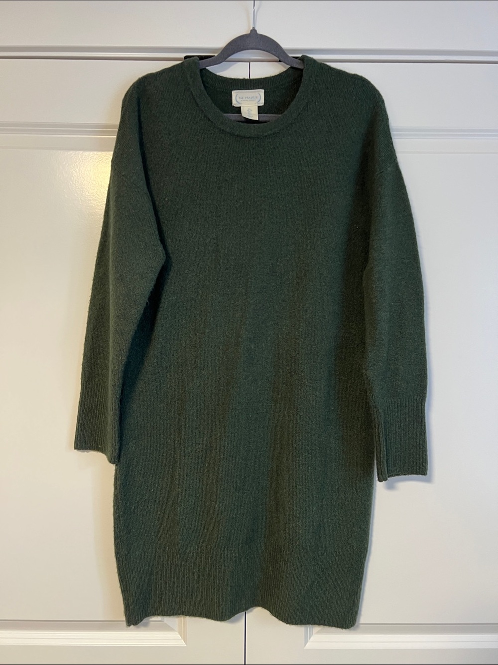 Crewneck Sweater Dress in Forest Green